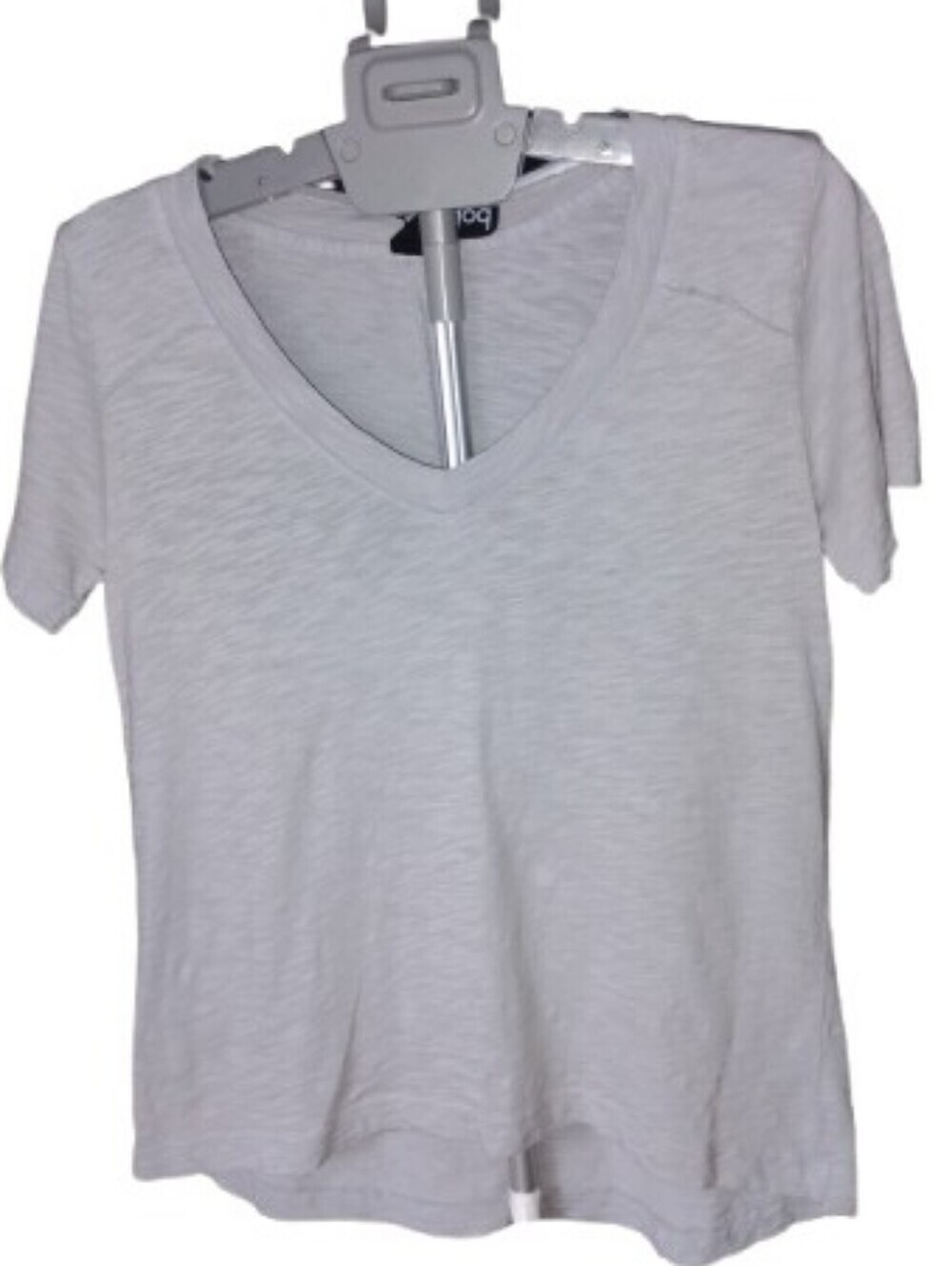 NWT Bobi Los Angeles Light Gray V-Neck Tee Casual Minimalist Basic Small